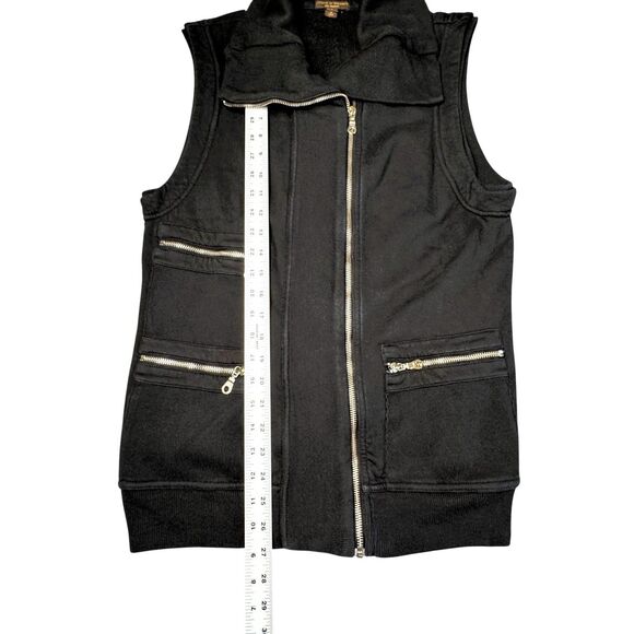 Citizens of Humanity Utility Vest Womens Large Black  Asymmetrical Zip Pockets - Picture 9 of 13